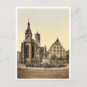 Cartão Postal Stiftkirche, Stuttgart, Wurtemburg, Alemanha rara