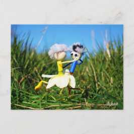 Cartão Postal Stijldansende Fubby's in Narcissen jurk.