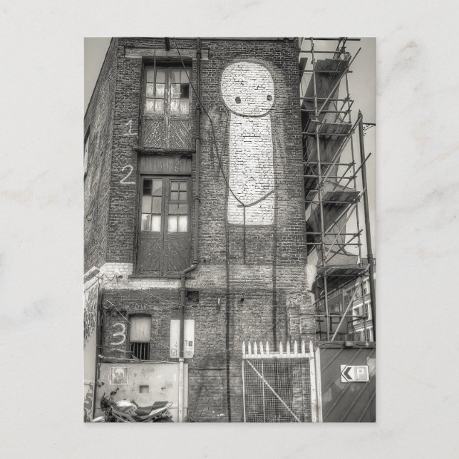 Cartão Postal Stik Man Grafite, Shoreditch London (Frente)