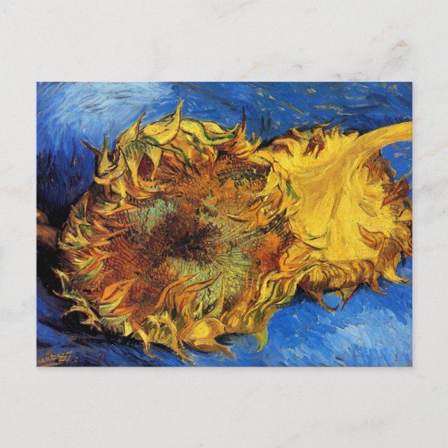 Cartão Postal Still Life Two Cut Sunflowers by Vincent van Gogh (Frente)