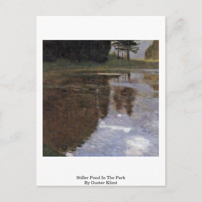 Cartão Postal Stiller Pond No Parque Por Gustav Klimt (Frente)