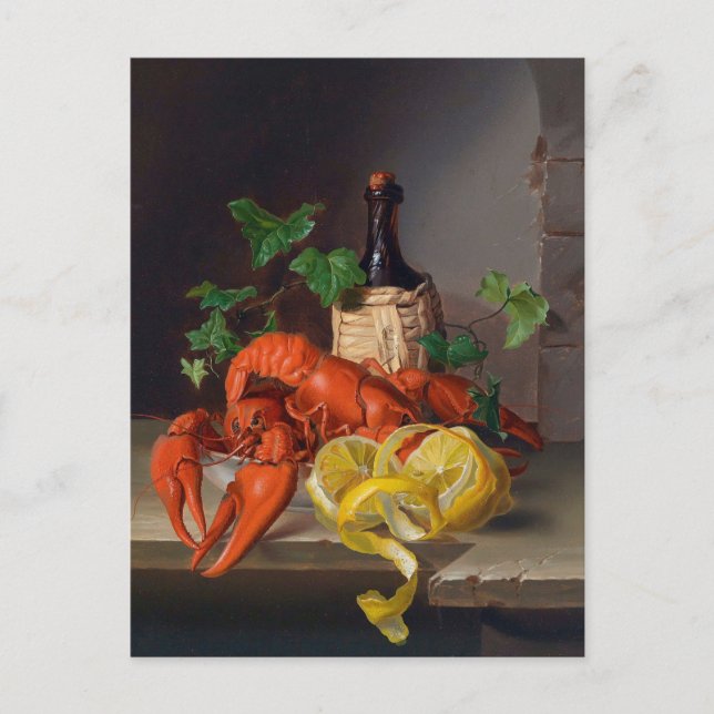 Cartão Postal Stillleben mit Hummer por Anonymous (Frente)