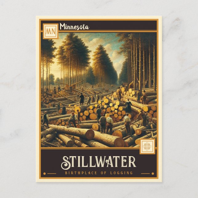 Cartão Postal Stillwater, Minnesota | Vintage (Frente)