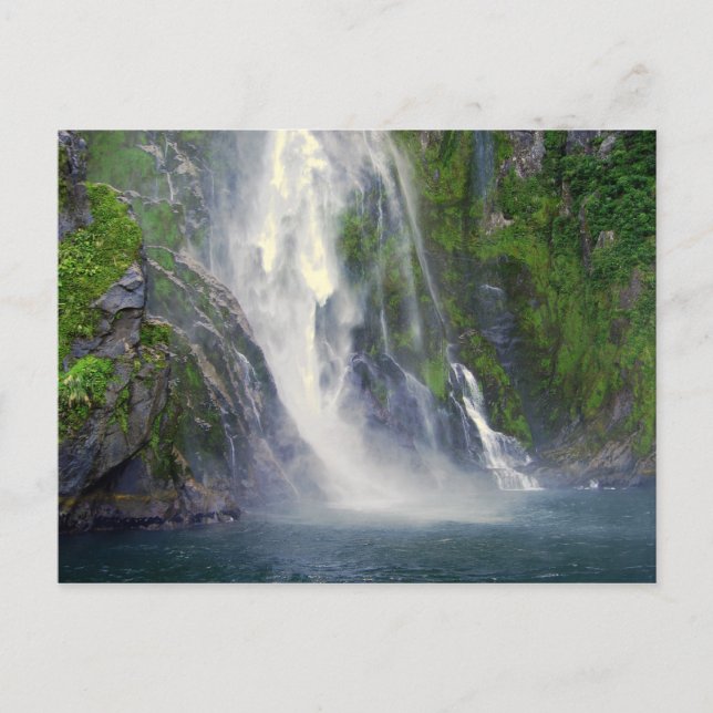 Cartão Postal Stirling Falls, Milford Sound, NZ Postcard (Frente)