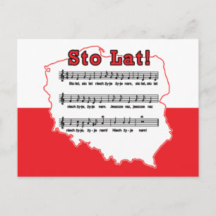 Cartão Postal Sto Lat! Mapa Polonês da Música