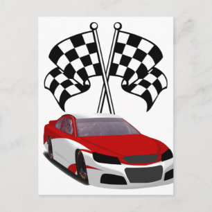 Cartão Postal Stockcar Racing & Flags