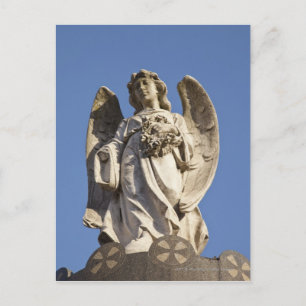 Cartão Postal Stone Angel Olhando para Baixo Estátua em Buenos 