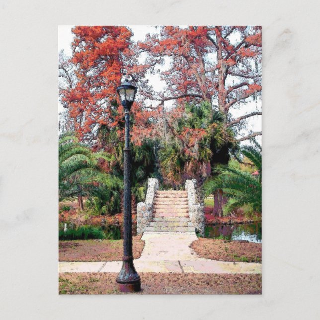 Cartão Postal Stone Bridge City Park New Orleans (Frente)