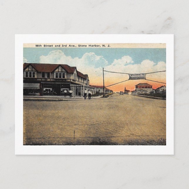Cartão Postal Stone Harbor, New Jersey Vintage (Frente)