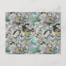 Cartão Postal Stone Marbling with Turquoise Veins