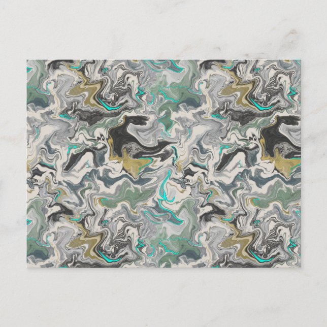 Cartão Postal Stone Marbling with Turquoise Veins (Frente)