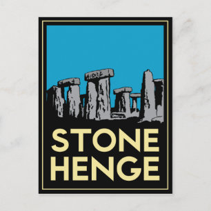 Cartão Postal Stonehenge Art Deco Poster