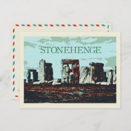 Cartão Postal Stonehenge, Excelente de ilustração da Inglaterra 