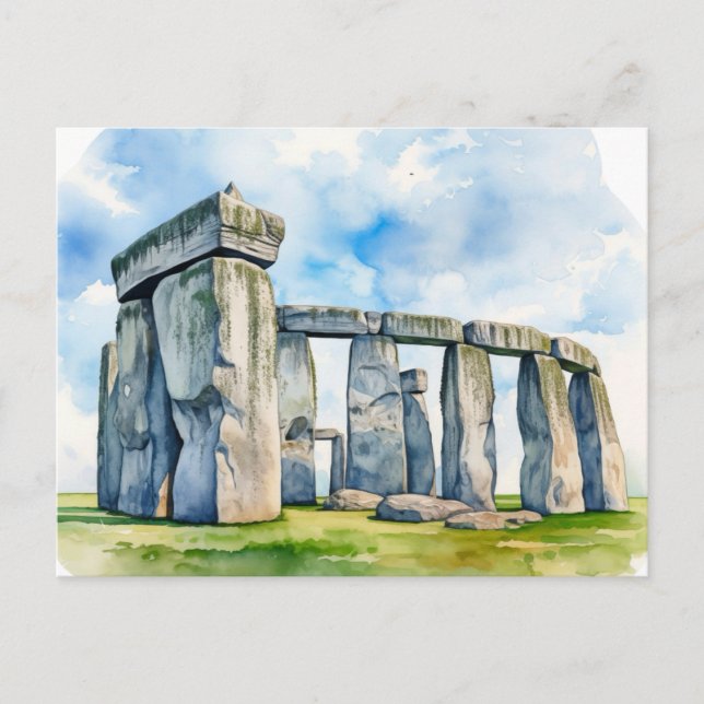 Cartão Postal Stonehenge: O Sentinela Atemporal do Passado (Frente)