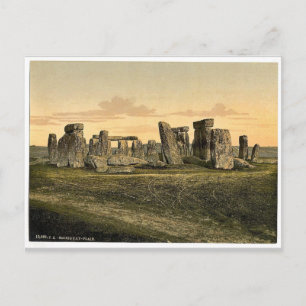 Cartão Postal Stonehenge, Salisbúria, Inglaterra Photochrom raro