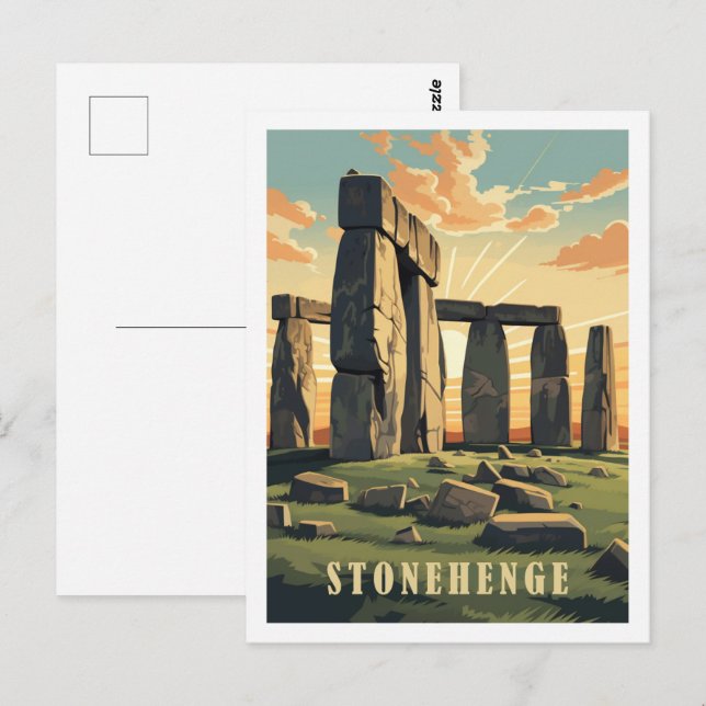 Cartão Postal Stonehenge United Kingdom Famous Viagem Place (Frente/Verso)