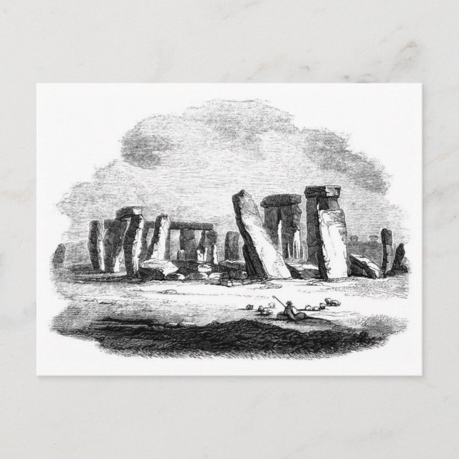 Cartão Postal Stonehenge vintage art posctard (Frente)