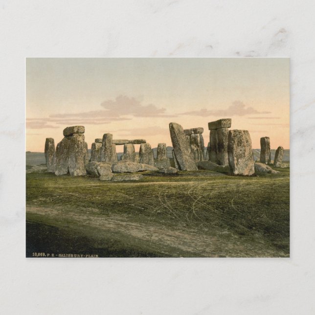 Cartão Postal Stonehenge, Wiltshire, Inglaterra c.1895 (Frente)