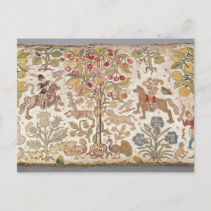 Cartão Postal Stool cobrir, damask, final do século XVI