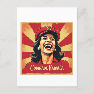 Cartão Postal Stop Kamunism Harris Walz 2024 Camrade Kamala