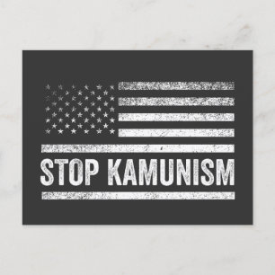 Cartão Postal Stop Kamunism Harris Walz 2024 Camrade Kamala
