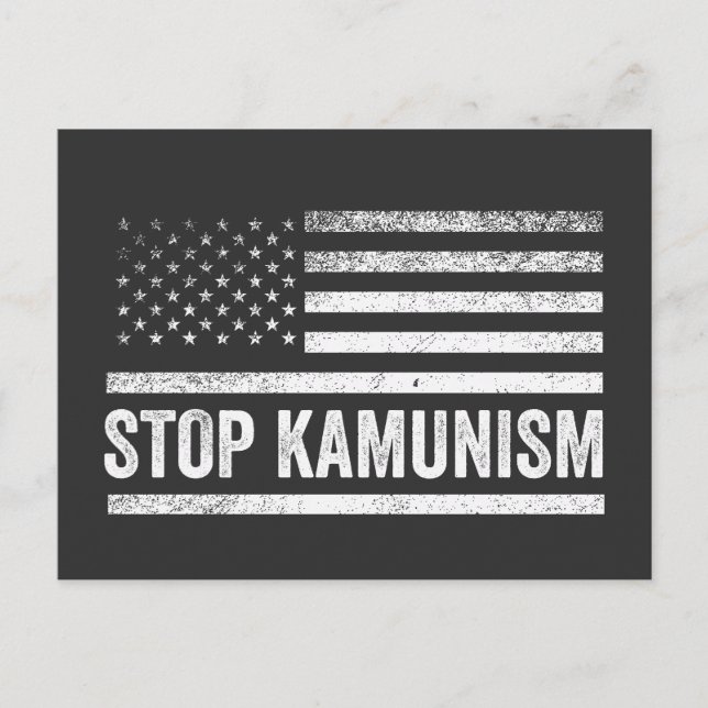 Cartão Postal Stop Kamunism Harris Walz 2024 Camrade Kamala (Frente)