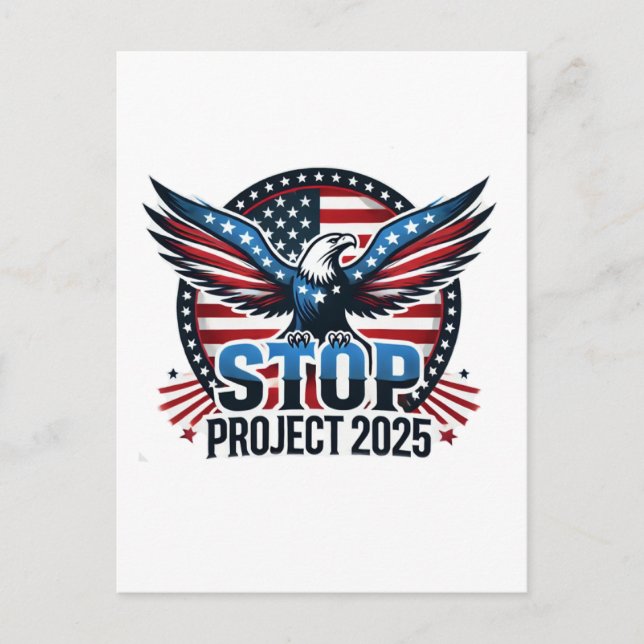 Cartão Postal Stop Project 2025 - Vote Blue - Defende Democracia (Frente)
