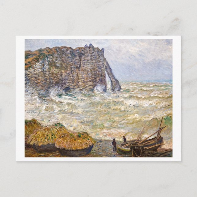 Cartão Postal Stormy Sea em É tretat | Monet | (Frente)