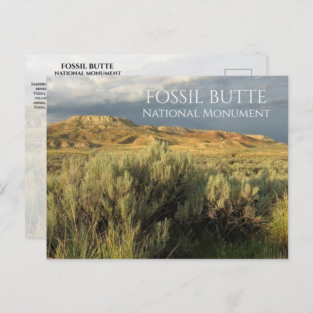 Cartão Postal Stormy Sky Fossil Butt Monument Nacional Wyoming (Frente/Verso)