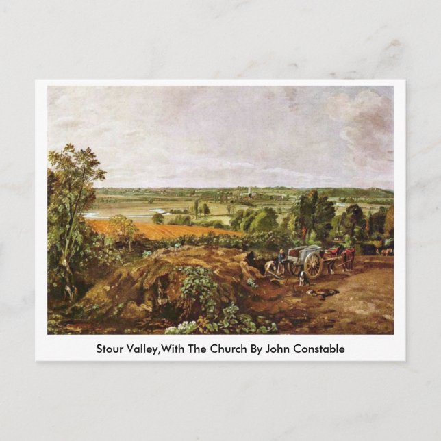 Cartão Postal Stour Valley, Com A Igreja De John Constable (Frente)