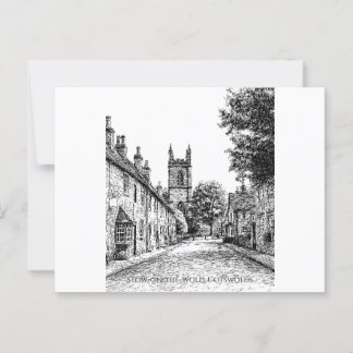 Cartão Postal Stow on the Wold Village Sketch, Cotswolds Inglate