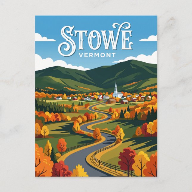 Cartão Postal Stowe EUA (Frente)