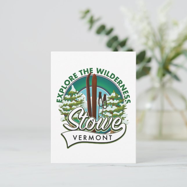 Cartão Postal Stowe Vermont, explora a poster de esqui de Wilder (Em pé/Frente)