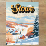 Cartão Postal Stowe Vermont Winter Vintage<br><div class="desc">Stowe Winter art design mostrando a paisagem de inverno.</div>