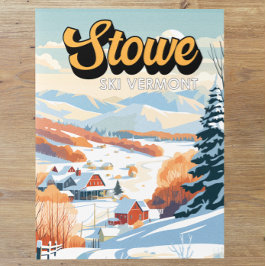 Cartão Postal Stowe Vermont Winter Vintage