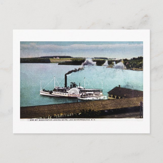 Cartão Postal Str. Monte Washington, Lago Winnipesaukee, N.H. (Frente)