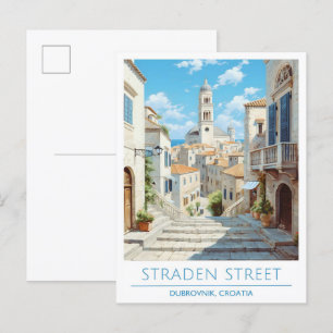 Cartão Postal Straden Street Dubrovnik Viagem da Croácia