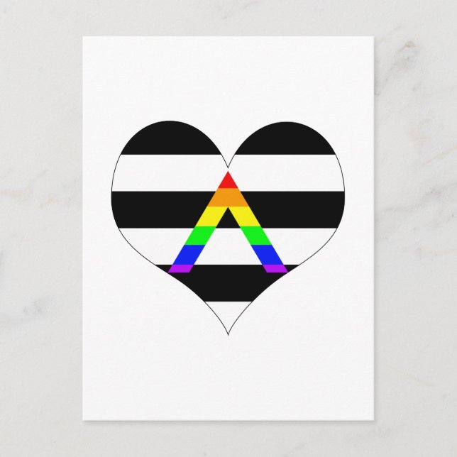Cartão Postal Straight Ally Heart (Frente)