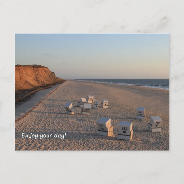 Cartão Postal Strand - Beach, Strandkorb, Sylt (Frente)