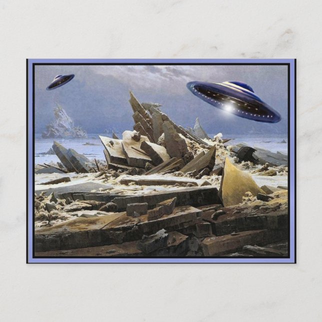 Cartão Postal Strange Planet - UFO visit (Frente)