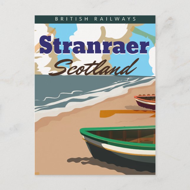 Cartão Postal Stranraer Scotland viagens vintage (Frente)