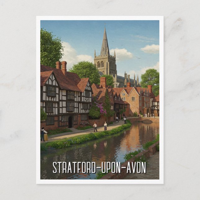 Cartão Postal Stratford-On-Avon England Viagem (Frente)