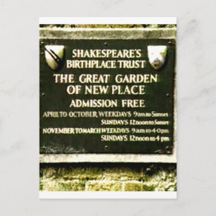 Cartão Postal Stratford-on-Avon Shakespeare's Birth jGibney