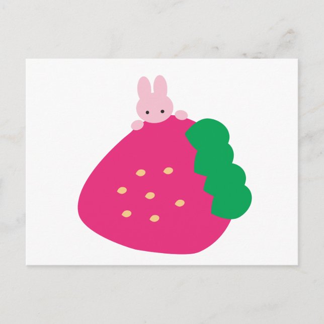 Cartão Postal Strawberry Bunny (Frente)