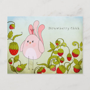 Cartão Postal Strawberry Chick