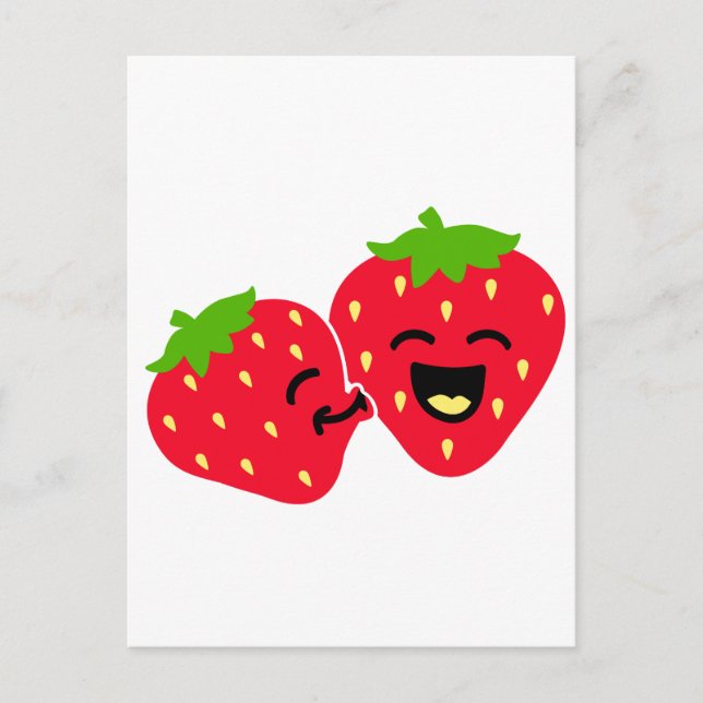 Cartão Postal Strawberry Kiss (Frente)