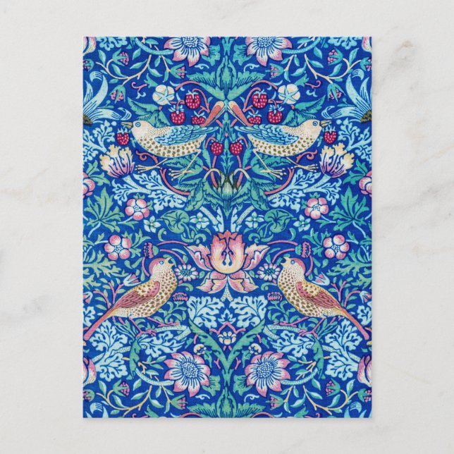 Cartão Postal Strawberry Thef Blue, William Morris Postcard (Frente)