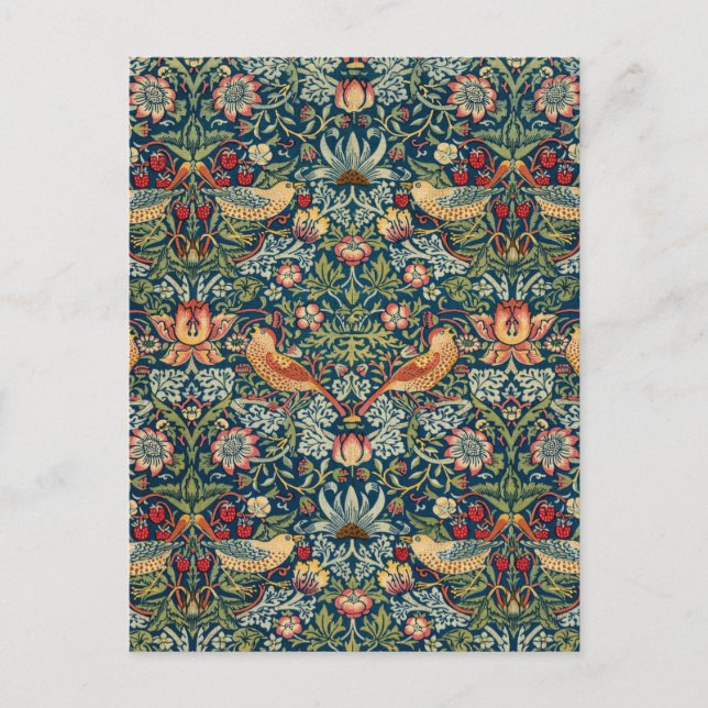 Cartão Postal Strawberry Thief por William Morris (Frente)