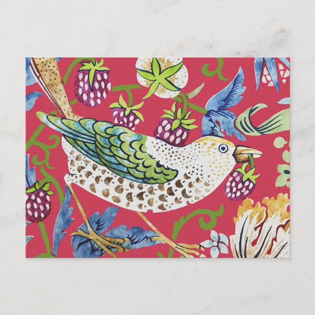 Cartão Postal Strawberry Thief William Morris (Frente)