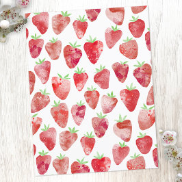 Cartão Postal Strawberry Watercolor